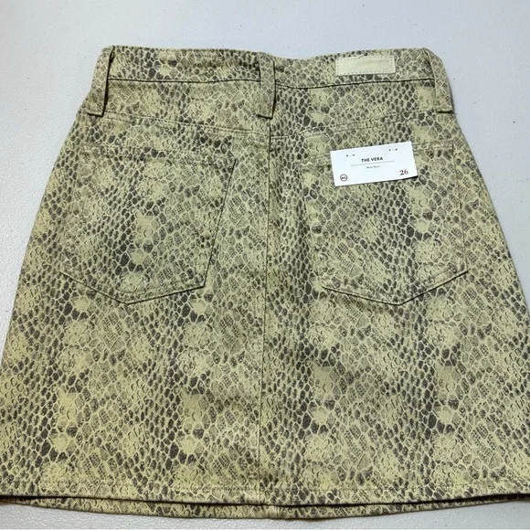 Ag Adriano Goldschmied The Vera Silk Phyton Fresh Sand Mini Skirt Size 2… - Picture 2 of 9